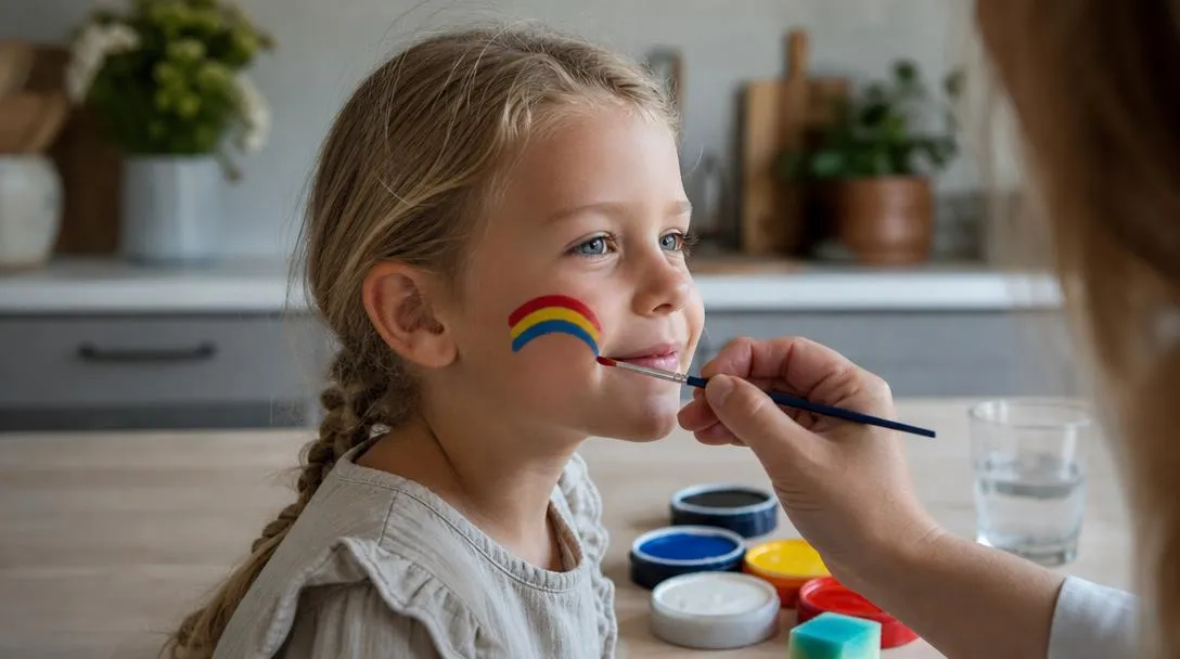 Ansiktsmålning för barn med enkla motiv
